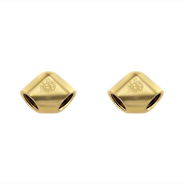 Bitspower True Brass 90-Degree With Dual Inner G1/4" Extender(2PCS)