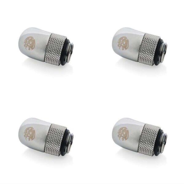 Bitspower G1/4" Silver Shining Rotary 45-Degree IG1/4" Extender (4PCS)