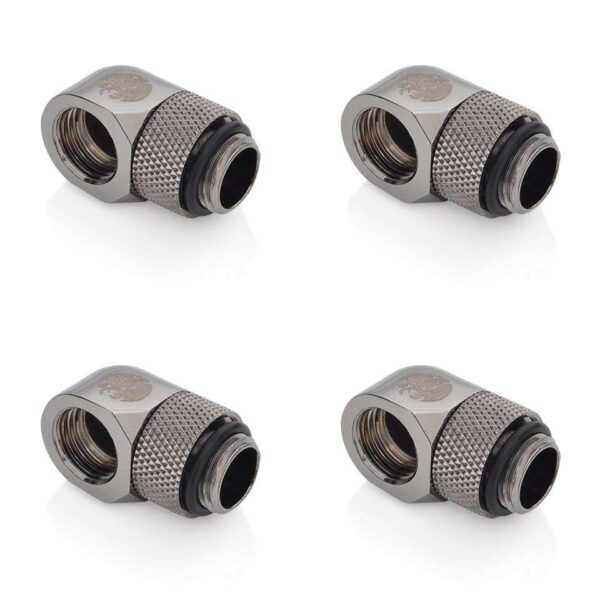 Bitspower G1/4" Black Sparkle Rotary 90-Degree IG1/4" Extender (4PCS)