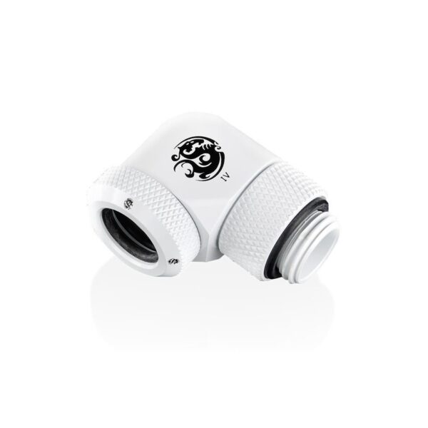 Bitspower Deluxe White Enhance Rotary G1/4" 90-Degree Multi-Link Adapter For OD 12MM (4PCS)