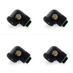 Bitspower Matt Black Enhance Rotary G1/4" 90-Degree Multi-Link Adapter For OD 12MM (4PCS)