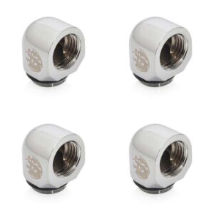 Bitspower G1/4" Silver Shining 90-Degree IG1/4" Extender (4PCS)