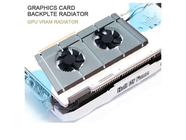 Amify GPU Backplate Radiator Memory Cooler Aluminum Panel + Dual PWM Fan VRAM Heatsink Graphics Card Backplane For RTX 3090 3080 3070 Radiator With 1mm Thermal Pad 500