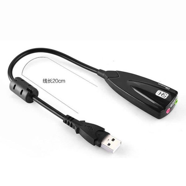 USB Sound Card 5HV2 External USB 2.0 to 3D Virtual Audio Headset Microphone 7.1 Channel Adapter 3.5mm Jack For Laptop PC