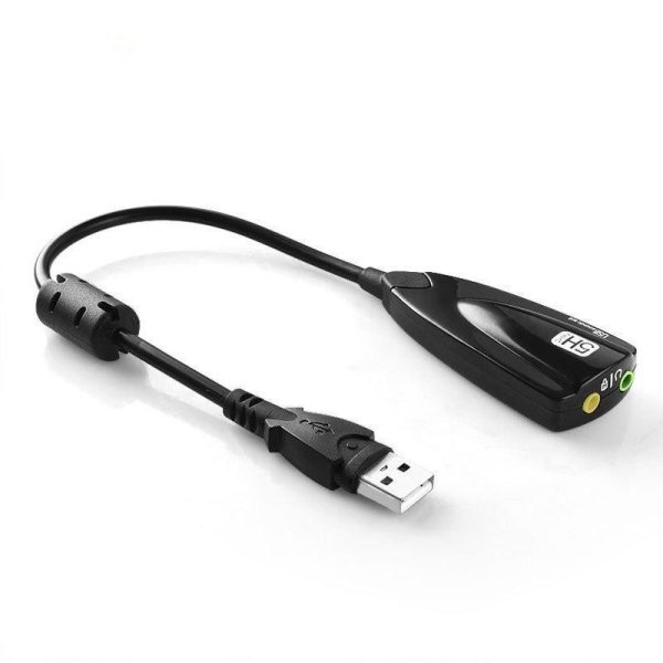 USB Sound Card 5HV2 External USB 2.0 to 3D Virtual Audio Headset Microphone 7.1 Channel Adapter 3.5mm Jack For Laptop PC