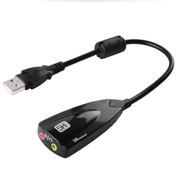 USB Sound Card 5HV2 External USB 2.0 to 3D Virtual Audio Headset Microphone 7.1 Channel Adapter 3.5mm Jack For Laptop PC