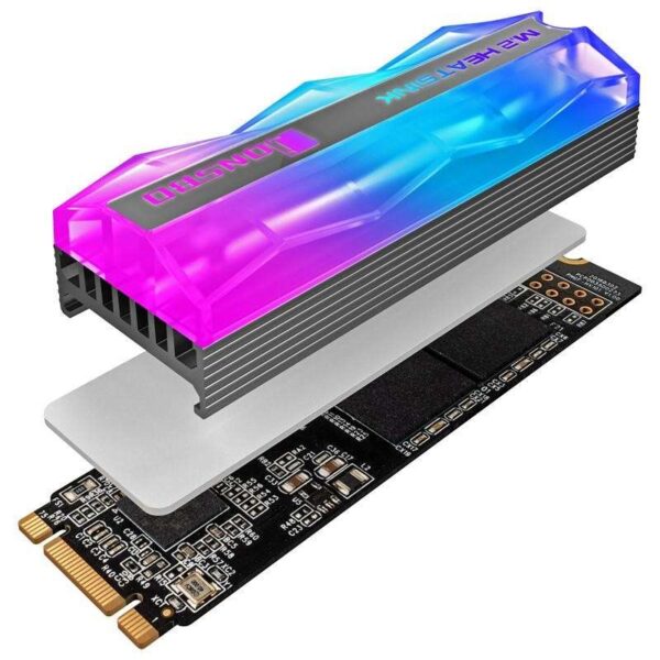 Jonsbo M.2-2 Color SSD Heatsink Cooler RGB Cooling Heat Sink M.2 2280 Hard Drive 4Pin Radiator Color LED