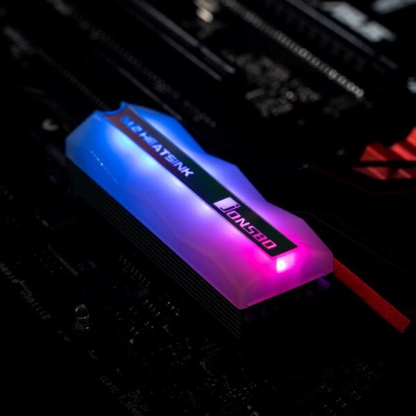 Jonsbo M.2-2 Color SSD Heatsink Cooler RGB Cooling Heat Sink M.2 2280 Hard Drive 4Pin Radiator Color LED