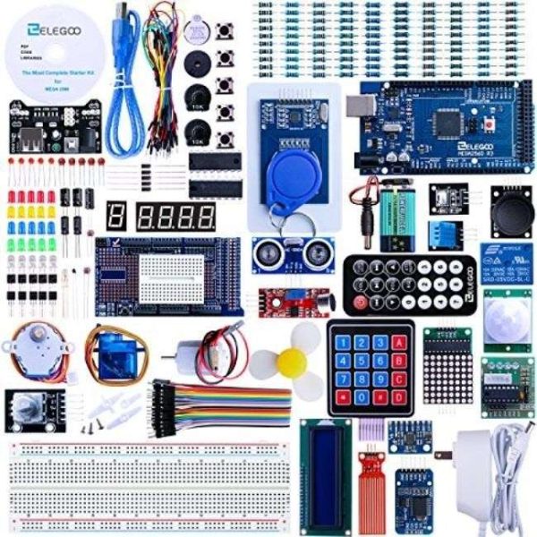 Elegoo Mega 2560 Project The Most Complete Ultimate Starter Kit w/ TUTORIAL, MEGA 2560 controller board, LCD1602, Servo, Stepper Motor for Arduino Mega2560 UNO Nano