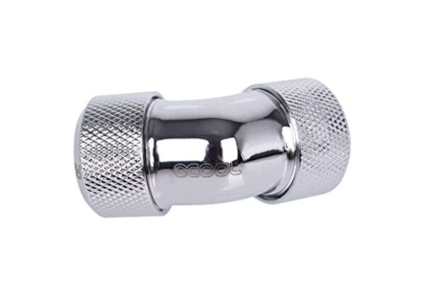 Alphacool Eiszapfen 16mm HardTube Compression Fitting 45° L-connector - Knurled - Chrome (17404)