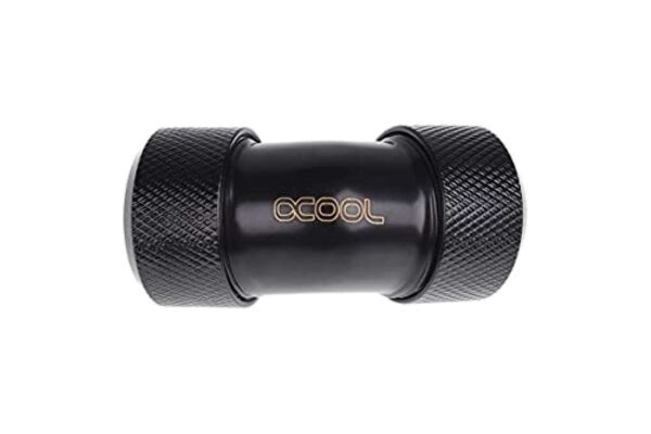 Alphacool Eiszapfen 16mm HardTube Compression Fitting 45° L-connector for Plexi- Brass Tubes - Knurled - Deep Black (17405)