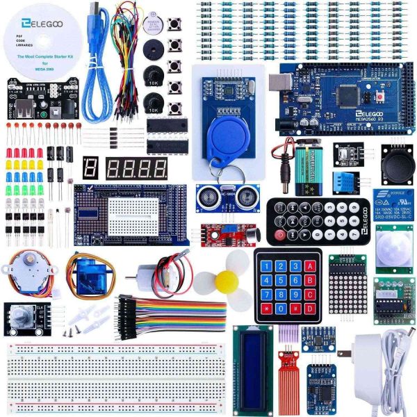 Elegoo Mega 2560 Project The Most Complete Ultimate Starter Kit w/ TUTORIAL, MEGA 2560 controller board, LCD1602, Servo, Stepper Motor for Arduino Mega2560 UNO Nano