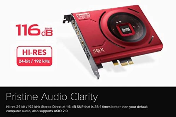 Creative Sound Blaster Z SE Internal PCI-e Gaming Sound Card and DAC, 24-bit / 192 kHz, 116 dB SNR, ASIO, 600? Headphones Amp, Mic EQ, Discrete 5.1 / Virtual 7.1, Supports Dolby Digita (70SB150000004)