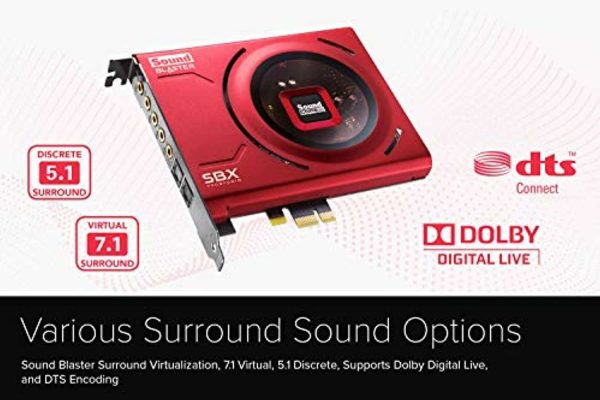 Creative Sound Blaster Z SE Internal PCI-e Gaming Sound Card and DAC, 24-bit / 192 kHz, 116 dB SNR, ASIO, 600? Headphones Amp, Mic EQ, Discrete 5.1 / Virtual 7.1, Supports Dolby Digita (70SB150000004)