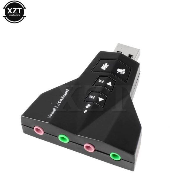 3D External Usb Audio Sound Card Digital Dual Virtual 7.1 Channel USB 2.0 Audio Adapter Double Sound Card for PC