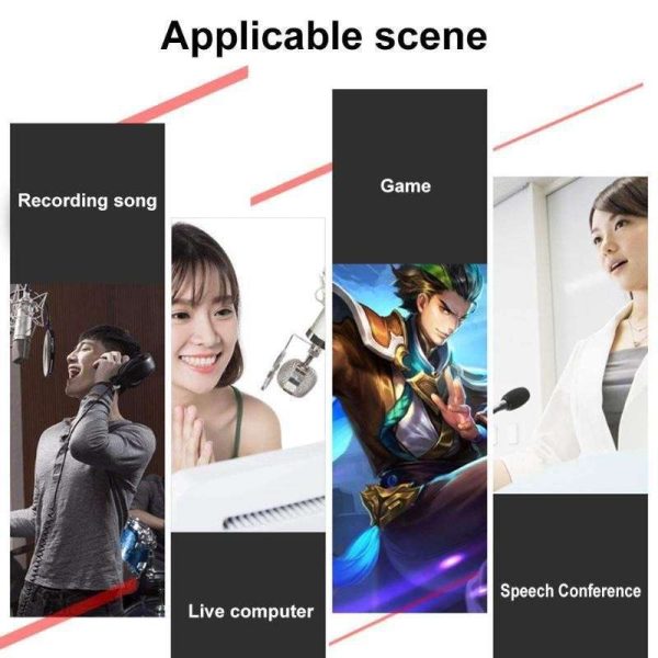 Audio USB Headset Microphone Webcast Live Sound Card for Youtuber 18 Sound Effects 6 Modes Sound Card for Phone Computer