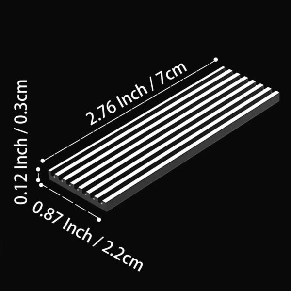 GLOTRENDS M.2 Heatsink for 2280 M.2 SSD, Fit for PC/PS5/PS5 Slim Installation, 22x70x3mm Aluminum Body, Including Thermal Pad