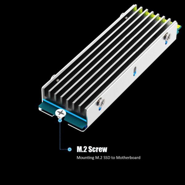 GLOTRENDS M.2 Heatsink for 2280 M.2 SSD, Fit for PC/PS5/PS5 Slim Installation, 22x70x6mm Aluminum Body, Including Thermal Pad