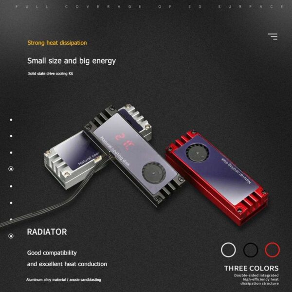 M.2 SSD Radiator with Temperature Display Aluminum Heatsink with Thermal Pad Desktop PC Thermal Gasket (Color:Red)