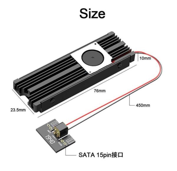 M.2 Solid State Drive Heat Sink SATA NVME NGFF Turbo Fan