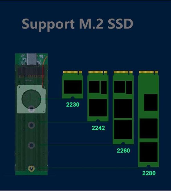 M.2 Solid State Drive Heat Sink SATA NVME NGFF Turbo Fan