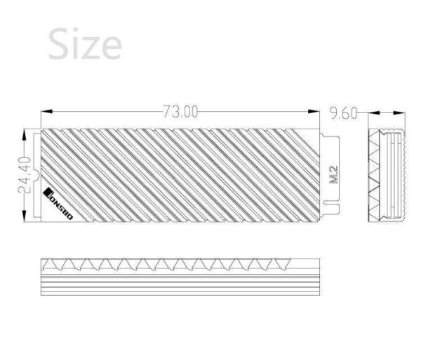 M.2 SSD NVMe Heat Sink M2 2280 Solid State Hard Disk Aluminum cooling Vest with Thermal Pad