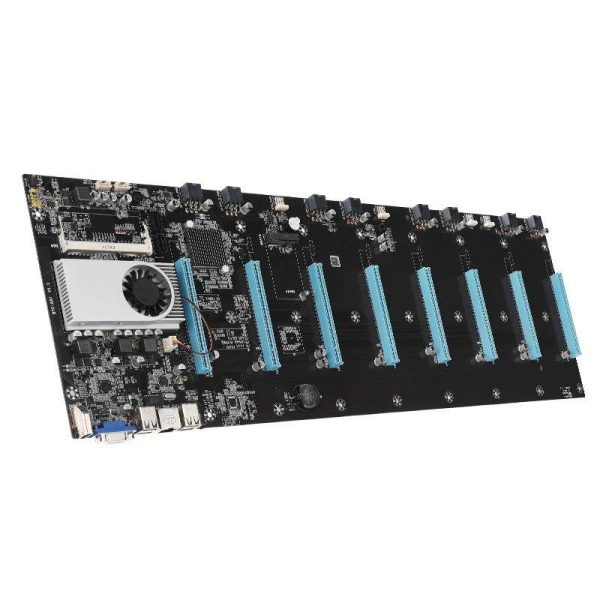 BTC-S37 Mining Motherboard with CPU and SSD 128GB + DDR3 8GB RAM + Chassis + power supply 1850W Kit Mining crypto ETH Set