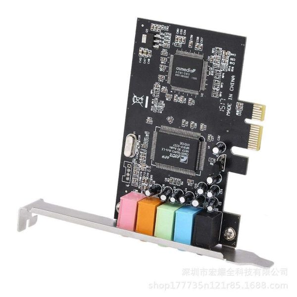 PCI-E 5.1 Channel Built-in Sound Card Desktop 3D Stereo PCIe Audio Card, CMI8738 Chip 32/64 Bit Support Windows 10/7