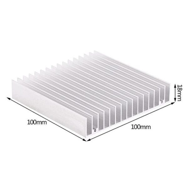 Aluminum Heat Sink Heatsink Module Cooler Fin for High Power Transistor Semiconductor Devices with 16 pcs fins 393L x 393W x 07H 100mmL x 100mmW x 18mmH