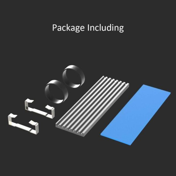 GLOTRENDS M.2 Heatsink for 2280 M.2 SSD, Fit for PC/PS5/PS5 Slim Installation, 22x70x3mm Aluminum Body, Including Thermal Pad (2 Packs)