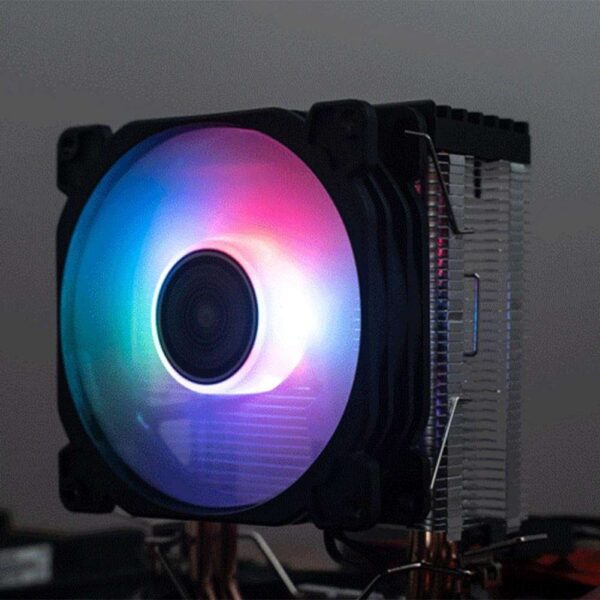 2 Heat Pipe Tower CPU Cooler RGB 3Pin Cooling Fans Heatsink for LGA 775/1150/1151/1155/1156 AM4/AM3+/AM2+/FM2+/FM1