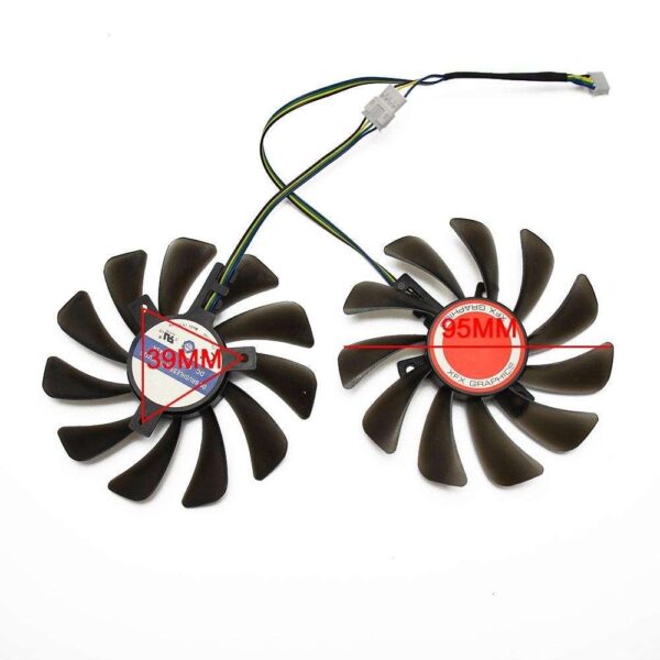 2pcs/set 95MM FDC10U12S9-C CF1010U12S XFX RX580 GPU Cooler Cooling Fan For HIS RX 580 Grahics Card VGA Replacement