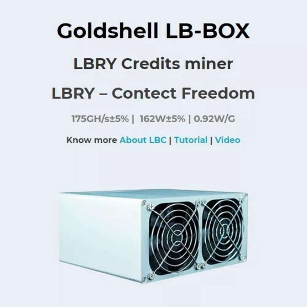 Goldshell LB-BOX (without psu) 175GH/s LBRY LBC ASIC miner More economical than CK-BOX KD-BOX Mini-DOGE LT5 KD5 KD2 S19 L7 Z15 L3+ A9