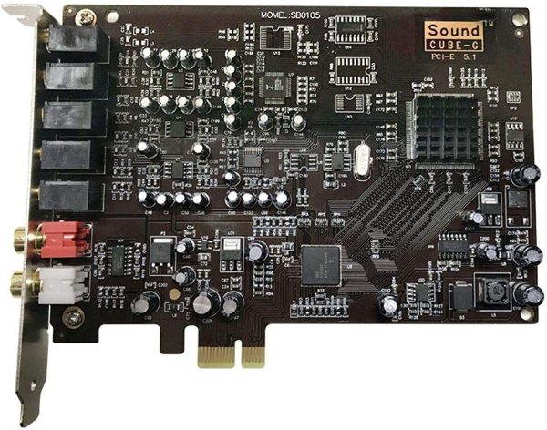 PCIe Sound Blaster Built-in Sound Card 5.1 Channel SB0105 , Computer Singing Broadcast Sound Card (Black)