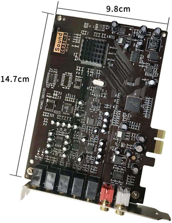 PCIe Sound Blaster Built-in Sound Card 5.1 Channel SB0105 , Computer Singing Broadcast Sound Card (Black)