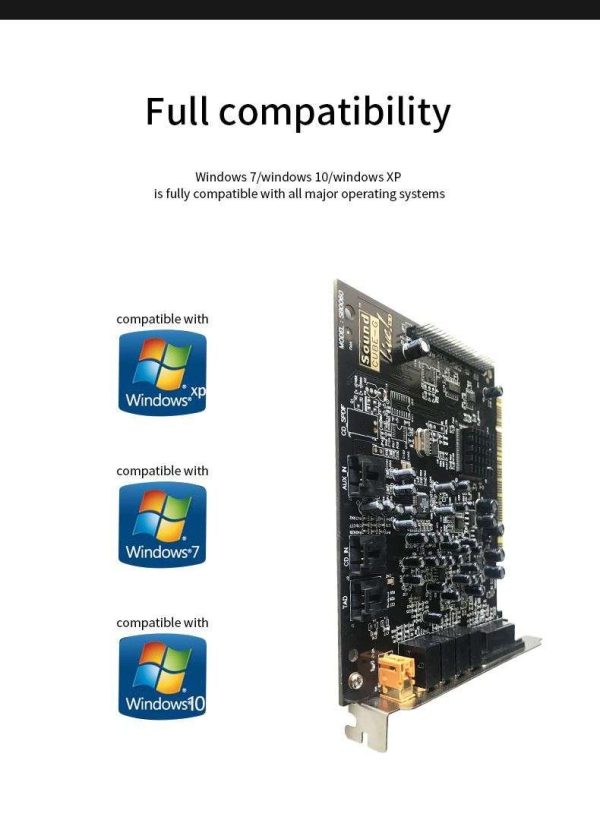 PCI  5.1K Sound Card SB0060 Gold-Plated Version Sound Card, Desktop Computer Built-in Sound Card