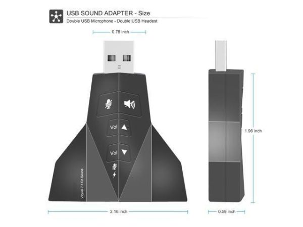 SB External Stereo Sound Adapter Werleo [Updated Version] Virtual 7.1 Channel Double USB Microphone & Headset Port Plug and Play No Drivers Needed for Windows Mac Linux