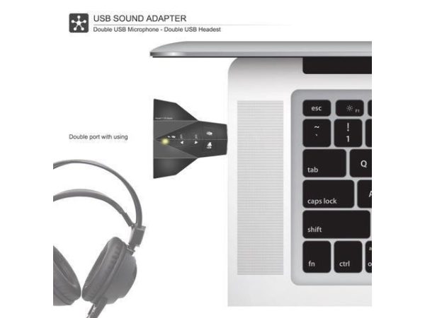 SB External Stereo Sound Adapter Werleo [Updated Version] Virtual 7.1 Channel Double USB Microphone & Headset Port Plug and Play No Drivers Needed for Windows Mac Linux