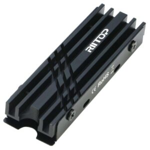 M.2 2280 SSD Heatsink Cooler, RIITOP M.2 SSD Heat Sink with Thermal Silicone pad, Support Single and Double Sided M.2 SSD, for Desktop PC Computer / PS5 M.2 PCIE NVMe SSD or M.2 SATA SSD