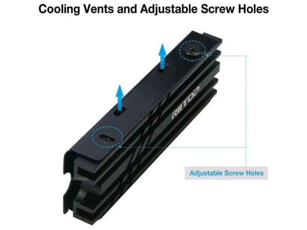 M.2 2280 SSD Heatsink Cooler, RIITOP M.2 SSD Heat Sink with Thermal Silicone pad, Support Single and Double Sided M.2 SSD, for Desktop PC Computer / PS5 M.2 PCIE NVMe SSD or M.2 SATA SSD