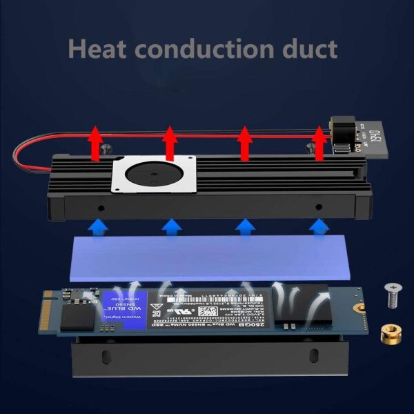 M.2 Solid State Drive Heat Sink SATA NVME NGFF with Turbo Fan