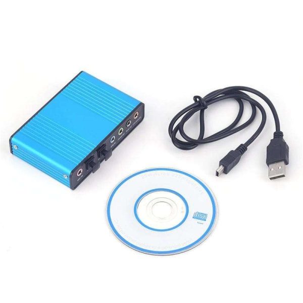 Sound Card USB 6 Channels 5.1/7.1 Surround Adapter Audio USB 2.0 Optical Sound Card Adapter for PC Laptop Desktop Audio