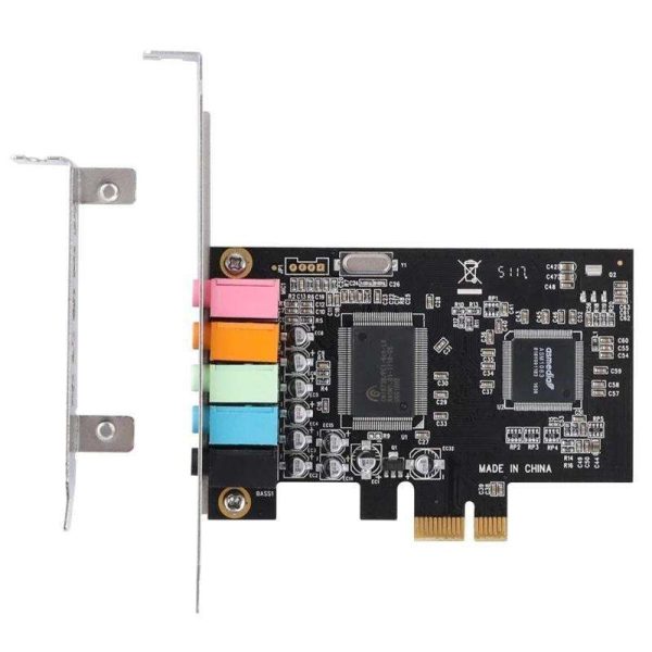 Sound Card 5.1, PCI Express Surround 3D Audio Card for PC with High Direct Sound Performance & Low Profile Bracket