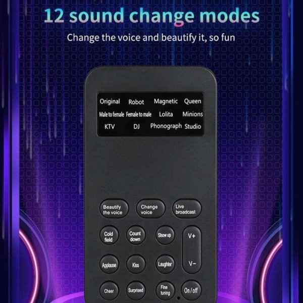 Sound Card Portable Voice Changer For Phone Computer PC Game Machine 12 Sound Effects Including Sound Fast Delivery