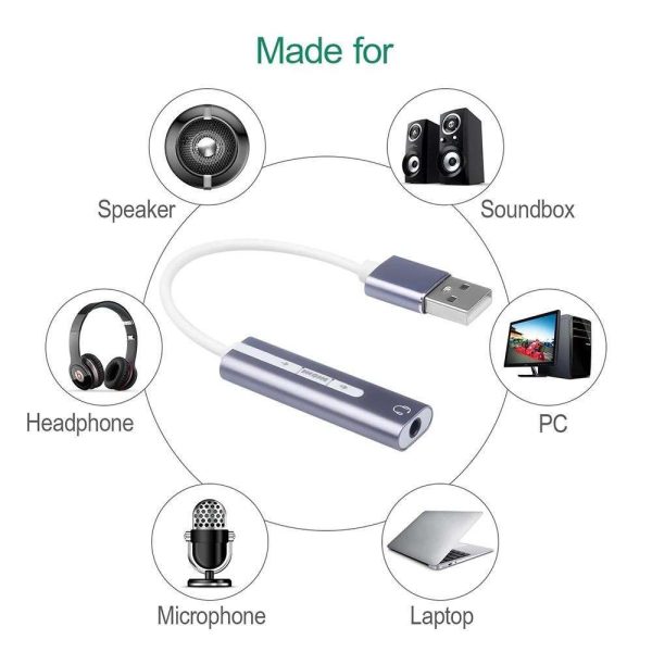 Sound Card 2 IN 1 3.5mm USB Audio Interface Microphone Headphone Adapter for PC Laptop USB Sound Card