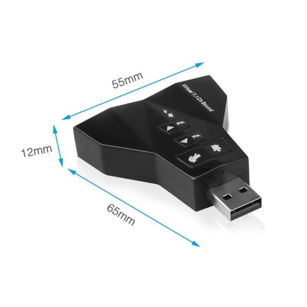 High Quality 2 in 1 3D External Dual USB Audio Sound Card Digital Dual Virtual 7.1 USB 2.0 Audio Adapter Double Sound Card