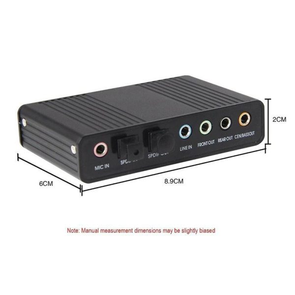 USB Sound Card 6 Channel 5.1  SPDIF Optical Digital Sound Card Stereo Audio Adapter For PC Computer Laptop