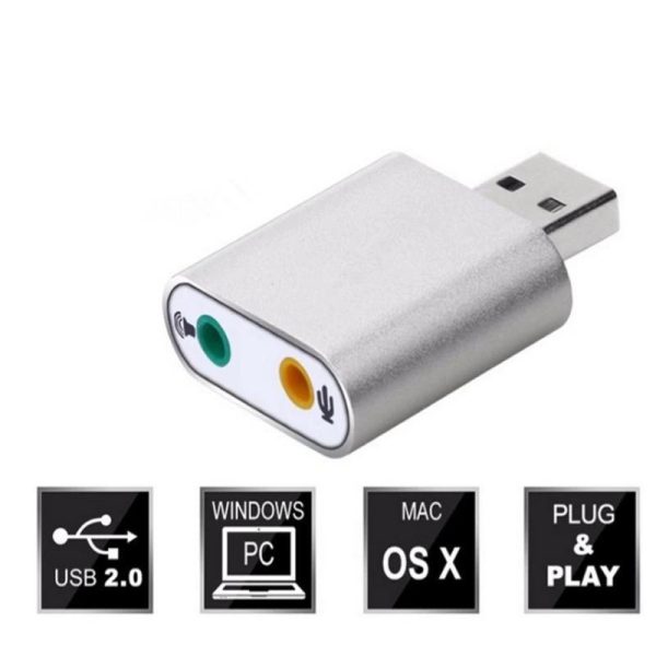 1pcs Audio Sound Card Adpater Mini External USB 2.0 7.1 CH Virtual Audio Sound Card Adapter Converter for Notebook PC