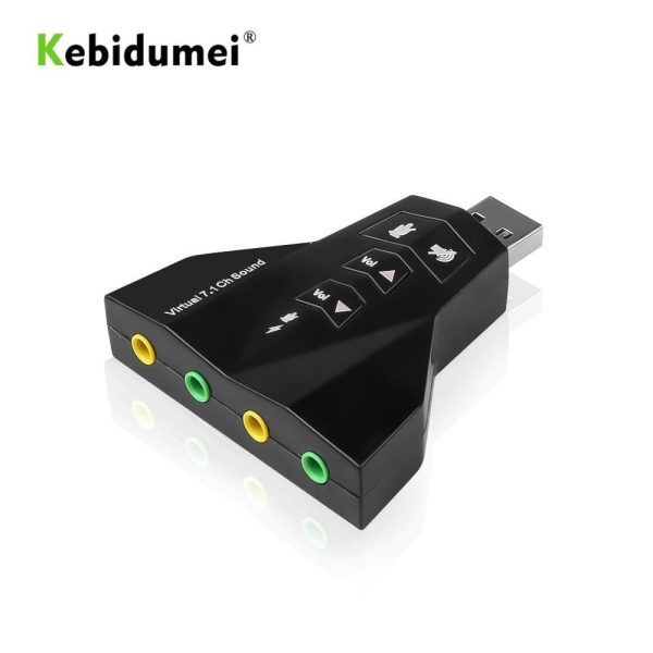 7.1 Channel USB 2.0 3D Audio Sound Card External USB Sound Card Adapter Microphone Speaker Sound Cards 4 Ports