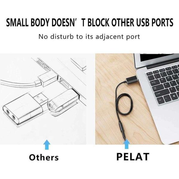 USB o Adapter External Sound Card with 3.5mm Headphone and Microphone Jack for Windows/Mac/Linux/Pc/Laptops/PS4